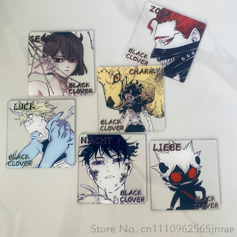 Home Office Hidden Desk - Zwarte Klaver Anime Creatieve Acryl Coaster