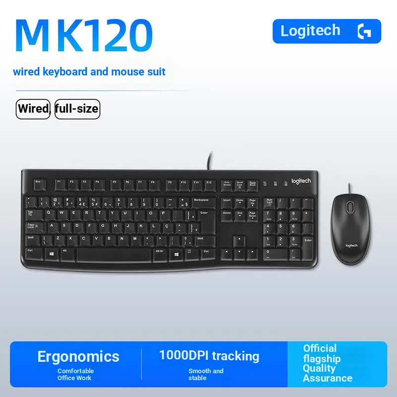 Home Office Uk Number - Logitech MK120 Bedraad toetsenbord-muiscombo Volledig formaat