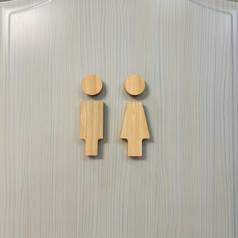 Home Office Setup - 2 stuks houten badkamerbord voor toiletdeuren