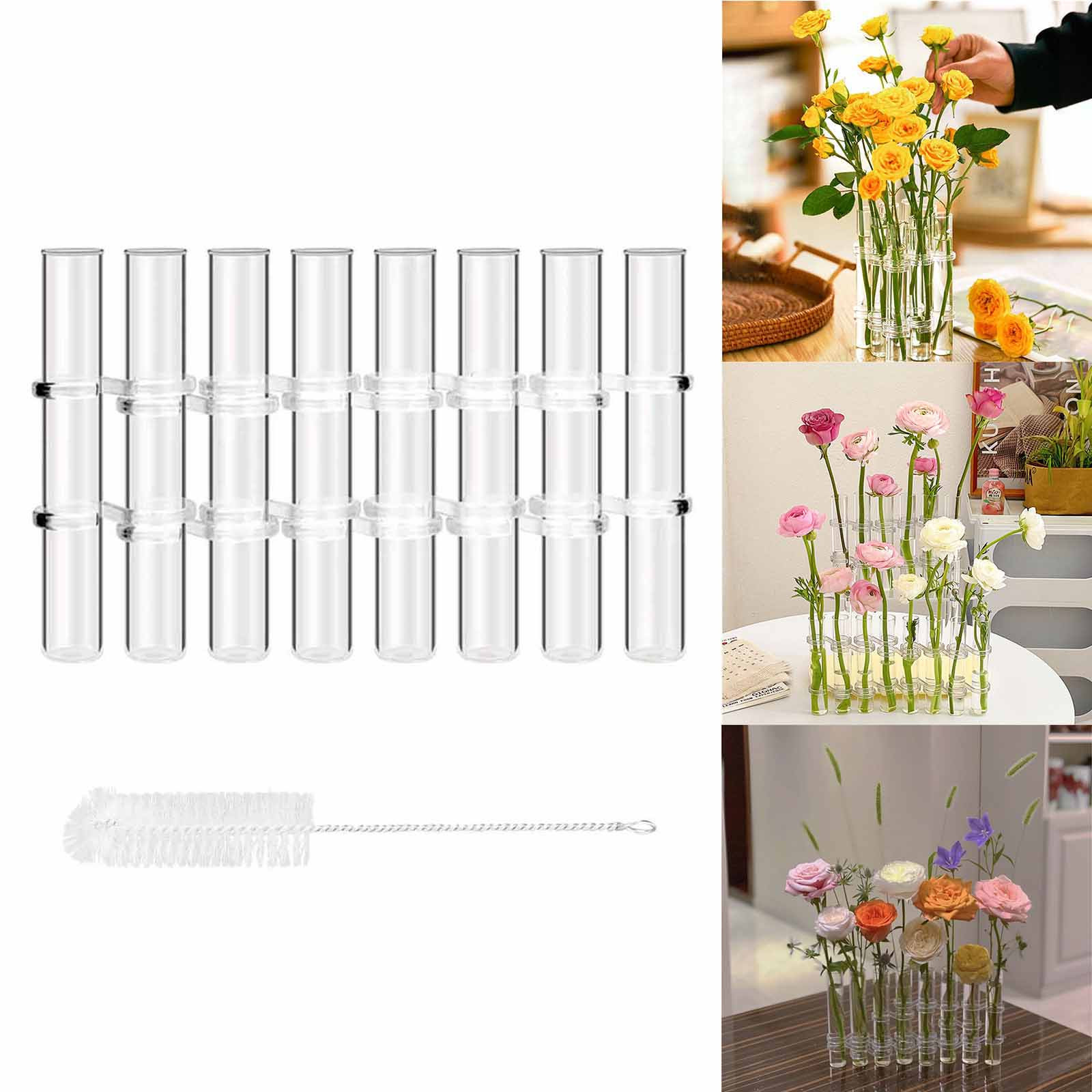 Home Office Form - 8 stuks scharnierende bloemenvaas helder glazen