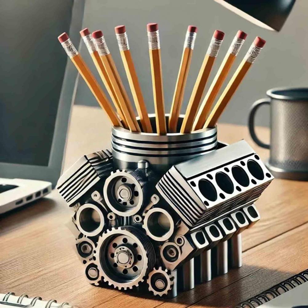 Home Office Freelancer - Penhouder Hars V8 Automotor Penhouder Unieke