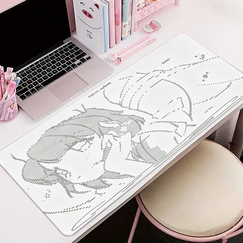 Home Office Keyboard And Mouse - 1 Stuks Lederen Muismat Anime Angel
