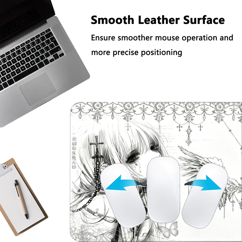 Leren muismat Zwart Wit Anime  - Home Office Keyboard And Mouse recensie en prijs